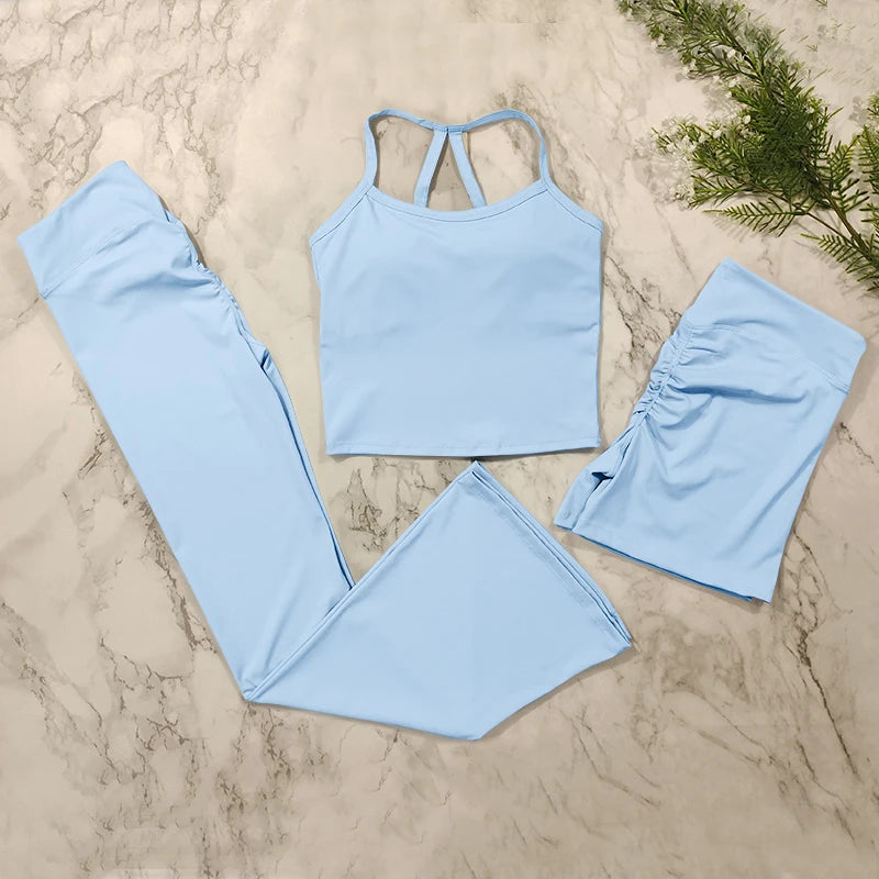 Women's two piece flared yoga Leggings Set