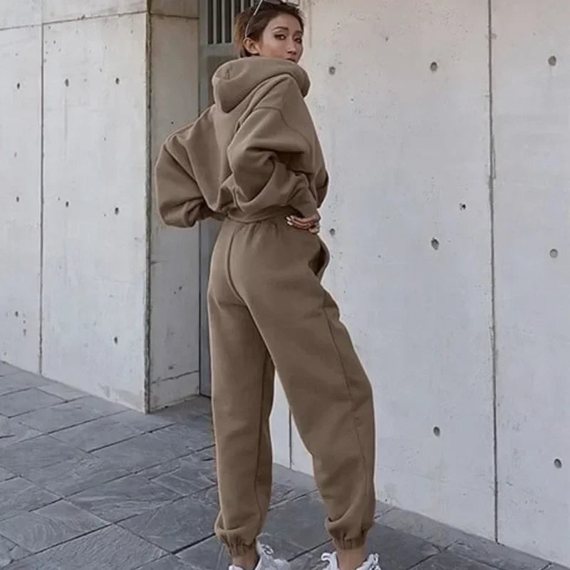 Women's Fleece Hooded Oversized Tracksuit