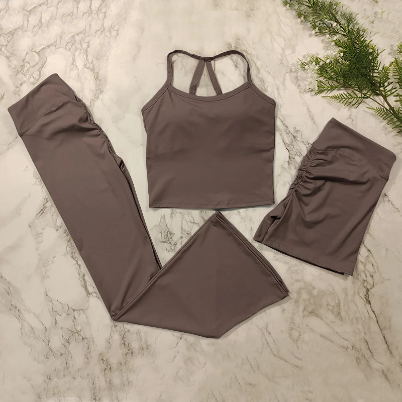 Women's two piece flared yoga Leggings Set