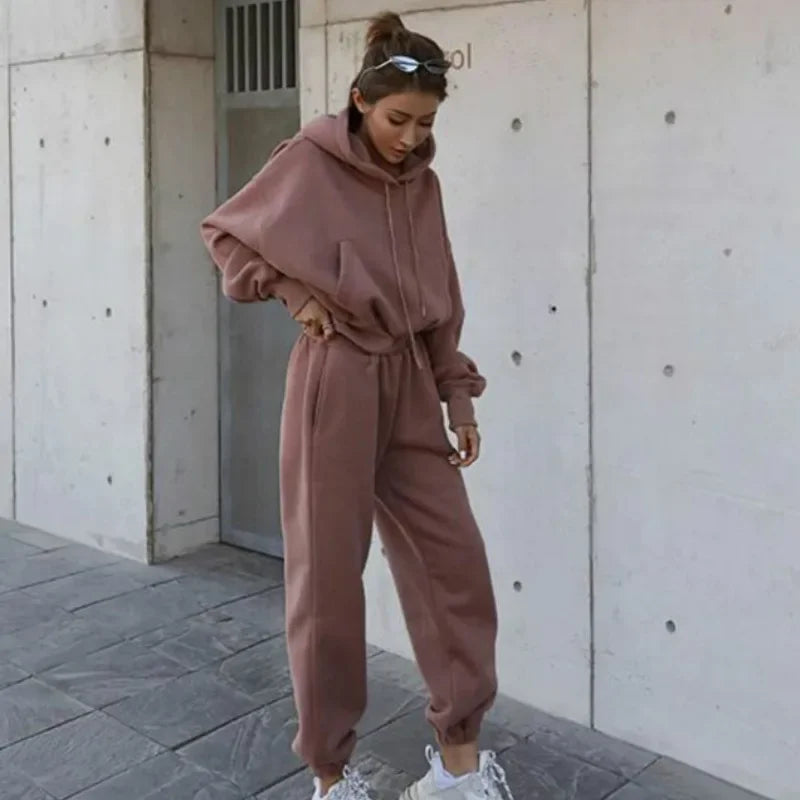 Women's Fleece Hooded Oversized Tracksuit