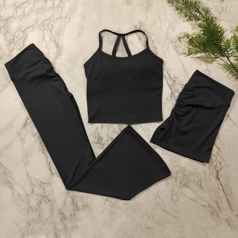 Women's two piece flared yoga Leggings Set