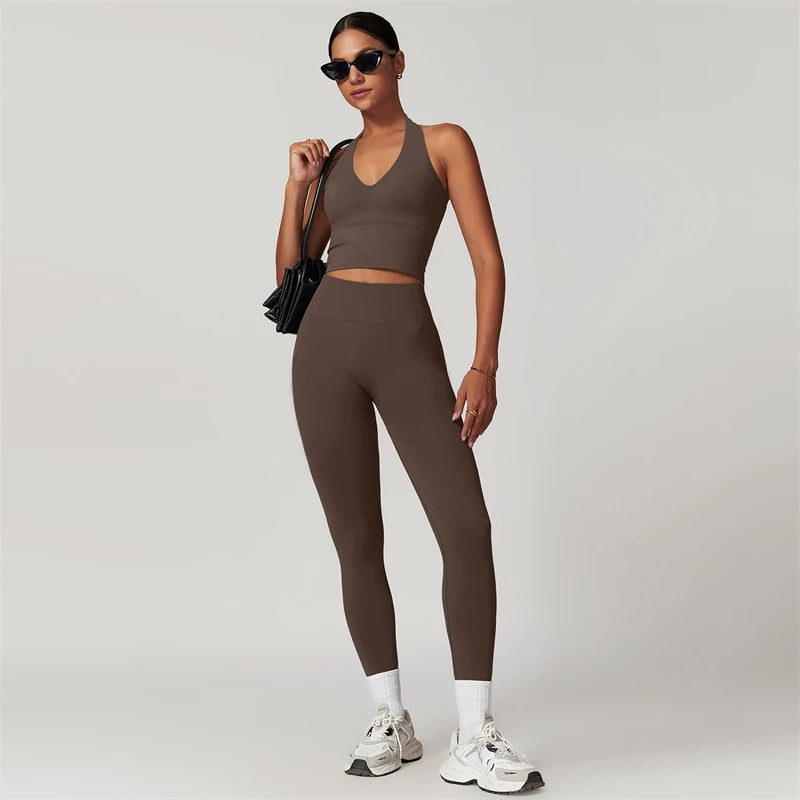 Womens two piece Yoga leggings Set
