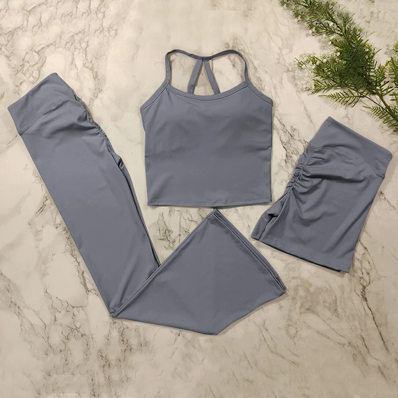 Women's two piece flared yoga Leggings Set