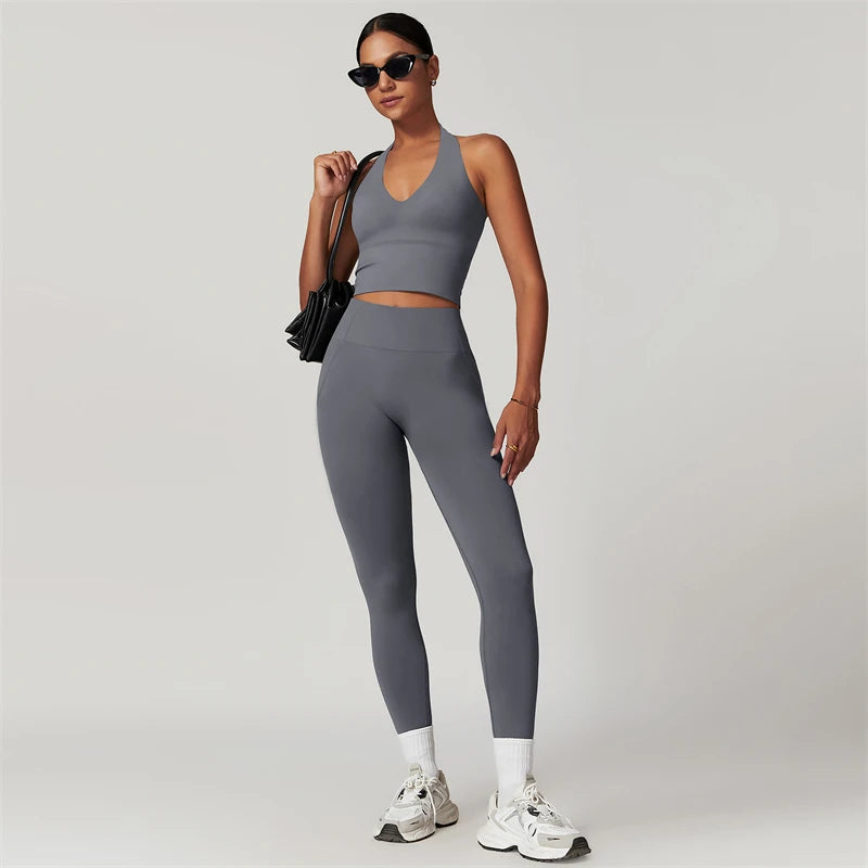 Womens two piece Yoga leggings Set