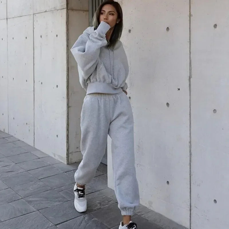 Women's Fleece Hooded Oversized Tracksuit